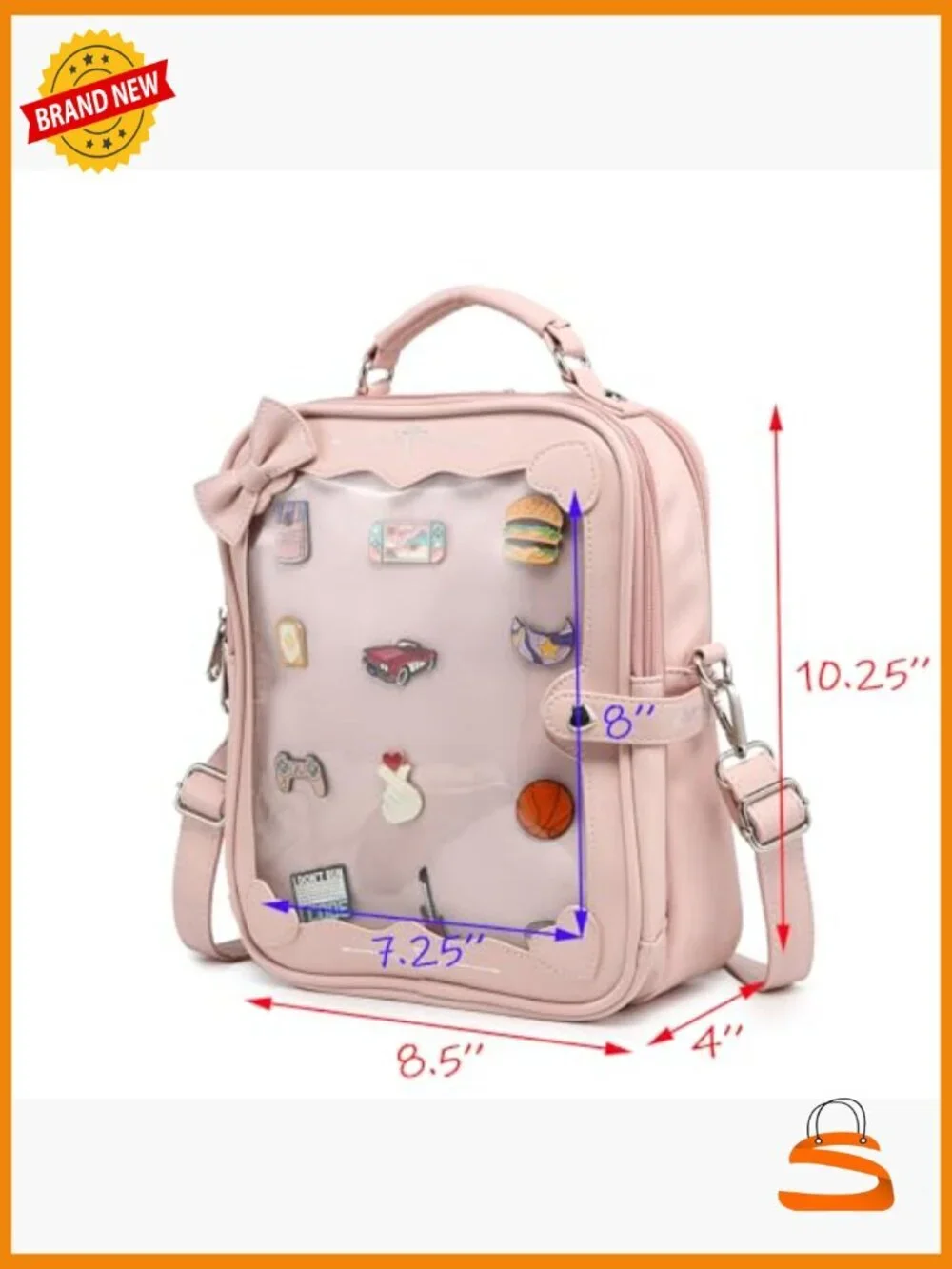 Ita Bag Backpack Crossbody Purse Kawaii Anime Pin Display for Kpop Fan